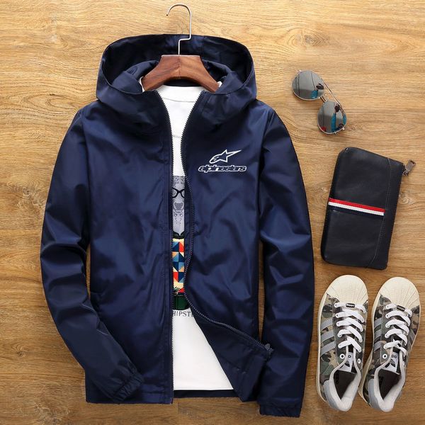 new alpine star brand clothing men's hooded jacket spring autumn good quality fashion style thin jacket black white gray s-7xl c1018, Black;brown